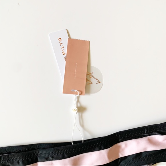 Pilyq NWT Purple Color Block Cheeky Bikini Bottoms - Picture 5 of 9